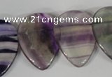 CTD06 Top drilled 22*30mm flat teardrop fluorite gemstone beads