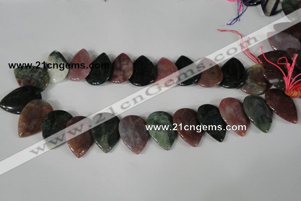 CTD07 Top drilled 22*30mm flat teardrop Indian agate beads