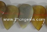 CTD08 Top drilled 22*30mm flat teardrop agate gemstone beads