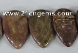 CTD09 Top drilled 22*30mm flat teardrop jasper gemstone beads