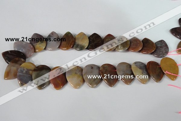 CTD10 Top drilled 22*30mm flat teardrop jasper gemstone beads