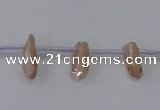 CTD1101 Top drilled 4*12mm - 5*18mm nuggets plated quartz beads