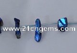 CTD1103 Top drilled 4*12mm - 5*18mm nuggets plated quartz beads