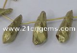 CTD1111 Top drilled 8*25mm - 10*30mm nuggets plated quartz beads