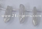 CTD1135 Top drilled 6*20mm - 8*25mm nuggets plated quartz beads