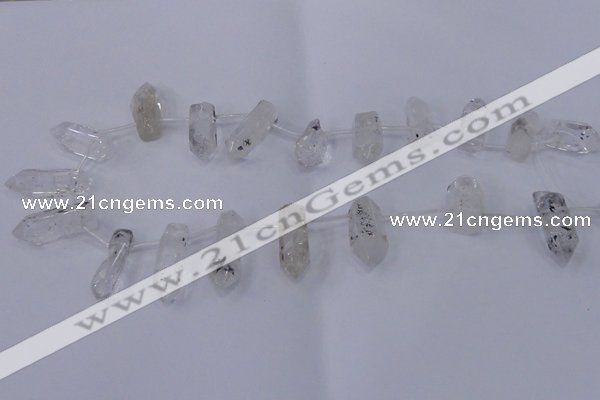 CTD1138 Top drilled 8*20mm - 10*30mm nuggets white crystal beads