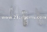 CTD1140 Top drilled 5*12mm - 6*18mm nuggets white crystal beads