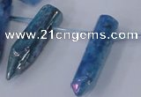 CTD1147 Top drilled 8*20mm - 10*30mm sticks plated quartz beads