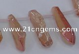 CTD1150 Top drilled 8*20mm - 10*30mm sticks plated quartz beads