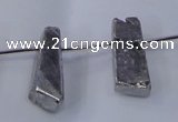 CTD1158 Top drilled 8*25mm - 10*35mm freeform plated quartz beads