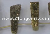 CTD1160 Top drilled 8*25mm - 10*35mm freeform plated quartz beads