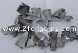 CTD1166 Top drilled 15*25mm - 30*40mm freeform plated agate beads