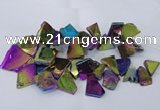 CTD1169 Top drilled 15*25mm - 30*40mm freeform plated agate beads