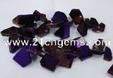 CTD1170 Top drilled 15*25mm - 30*40mm freeform plated agate beads