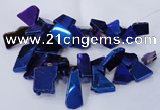 CTD1171 Top drilled 15*25mm - 30*40mm freeform plated agate beads