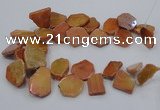 CTD1173 Top drilled 15*25mm - 30*40mm freeform plated agate beads