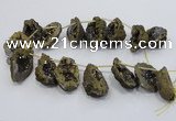 CTD1176 Top drilled 25*30mm - 35*40mm freeform plated druzy quartz  beads