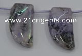 CTD1185 Top drilled 15*30mm - 16*32mm horn plated quartz beads