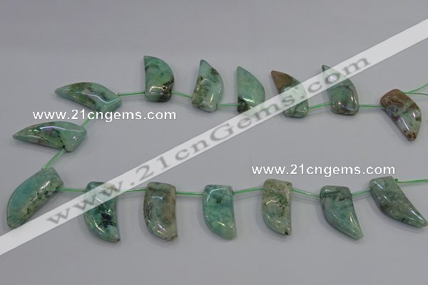 CTD1188 Top drilled 15*30mm - 16*32mm horn plated quartz beads