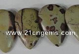 CTD12 Top drilled 22*30mm flat teardrop artistic jasper beads