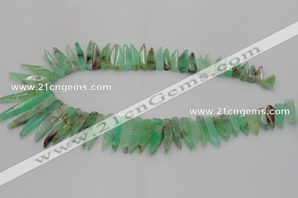 CTD1200 Top drilled 6*15mm - 7*40mm sticks Australia chrysoprase beads