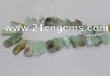 CTD1202 Top drilled 13*18mm - 15*40mm freeform Australia chrysoprase beads