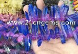 CTD1212 Top drilled 7*25mm - 9*40mm sticks plated quartz beads