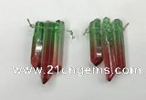 CTD1223 Top drilled 7*30mm - 9*45mm sticks plated quartz beads