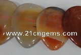 CTD14 Top drilled 22*30mm flat teardrop agate gemstone beads