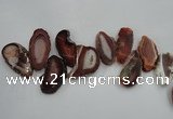 CTD1501 Top drilled 25*45mm - 30*50mm freeform agate slab beads