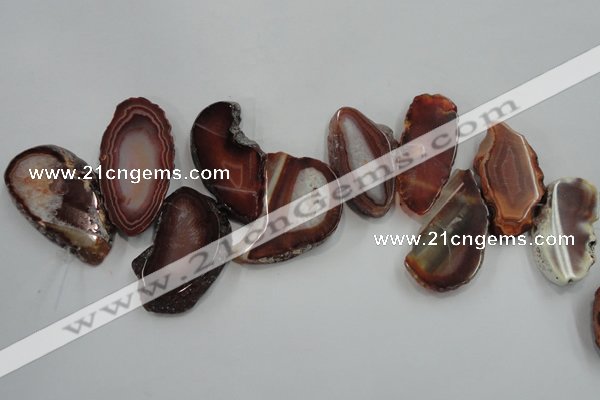 CTD1501 Top drilled 25*45mm - 30*50mm freeform agate slab beads