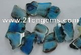 CTD1502 Top drilled 20*40mm - 25*50mm freeform agate slab beads