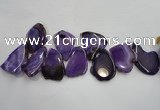 CTD1504 Top drilled 35*50mm - 40*55mm freeform agate slab beads