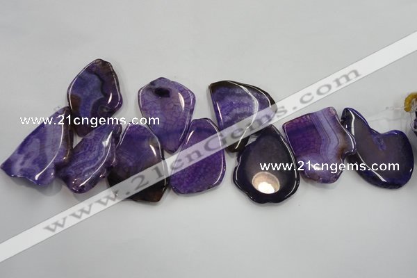 CTD1504 Top drilled 35*50mm - 40*55mm freeform agate slab beads