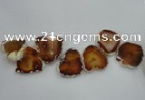 CTD1505 Top drilled 40*50mm - 40*55mm freeform agate slab beads