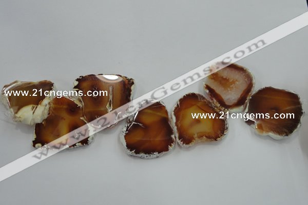 CTD1505 Top drilled 40*50mm - 40*55mm freeform agate slab beads