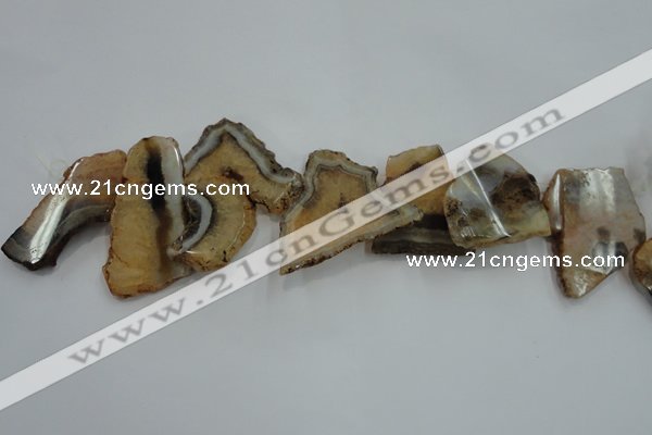 CTD1508 Top drilled 30*45mm - 40*60mm freeform agate slab beads