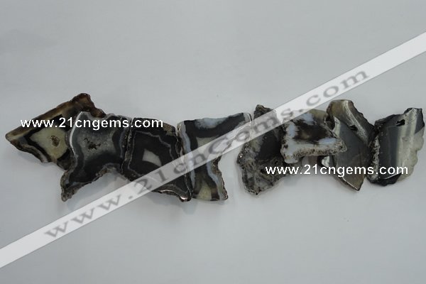 CTD1509 Top drilled 30*45mm - 40*55mm freeform agate slab beads