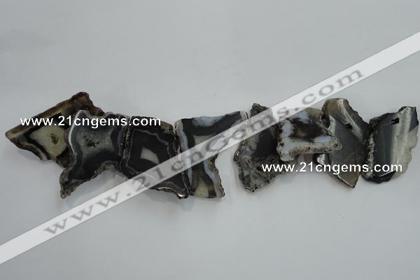 CTD1509 Top drilled 30*45mm - 40*55mm freeform agate slab beads