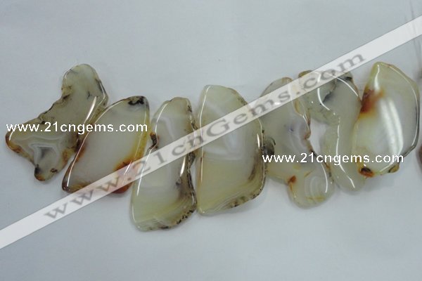 CTD1516 Top drilled 30*50mm - 45*65mm freeform agate slab beads