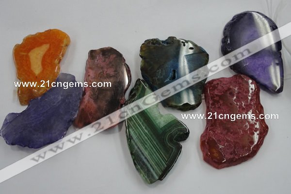 CTD1517 Top drilled 40*50mm - 45*70mm freeform agate slab beads