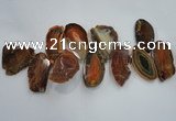 CTD1518 Top drilled 20*50mm - 30*65mm freeform agate slab beads