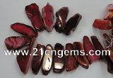 CTD1519 Top drilled 20*40mm - 25*65mm freeform agate slab beads