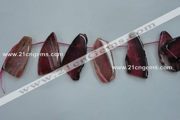 CTD1525 Top drilled 20*50mm - 30*55mm freeform agate slab beads