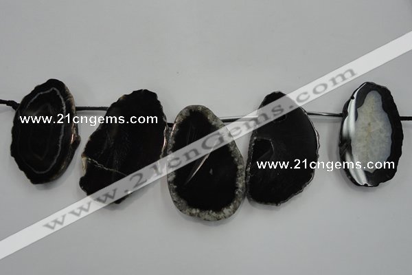 CTD1532 Top drilled 30*55mm - 35*65mm freeform agate slab beads