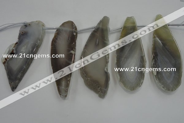 CTD1537 Top drilled 30*65mm - 35*75mm freeform agate slab beads