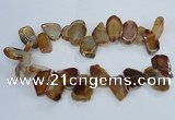 CTD1551 Top drilled 15*20mm - 25*30mm freeform agate slab beads