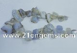 CTD1555 Top drilled 18*25mm - 30*45mm freeform blue lace agate slab beads