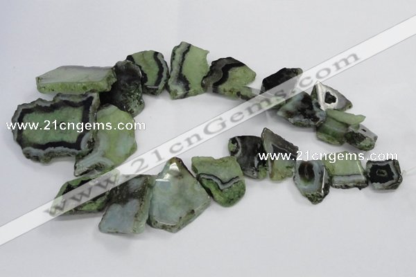 CTD1559 Top drilled 18*25mm - 30*45mm freeform blue lace agate slab beads