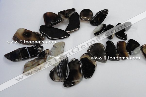 CTD1563 Top drilled 20*30mm - 30*50mm freeform agate slab beads